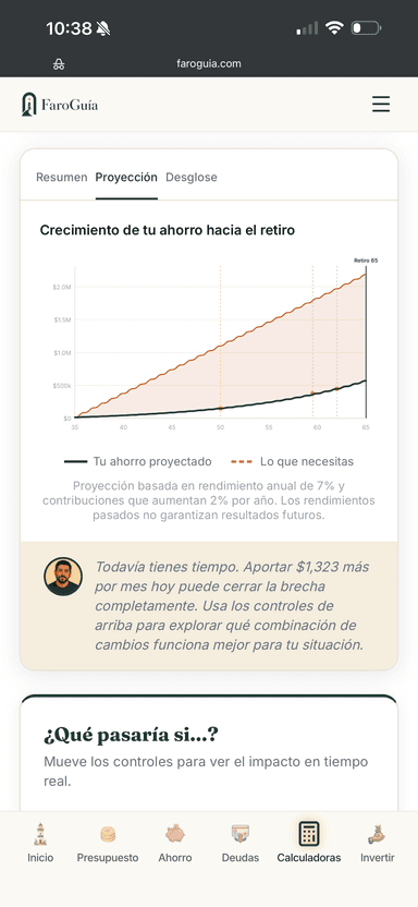 Calculadora de retiro