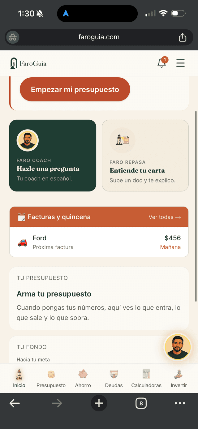 Campana de notificación con círculo rojo indicando factura próxima