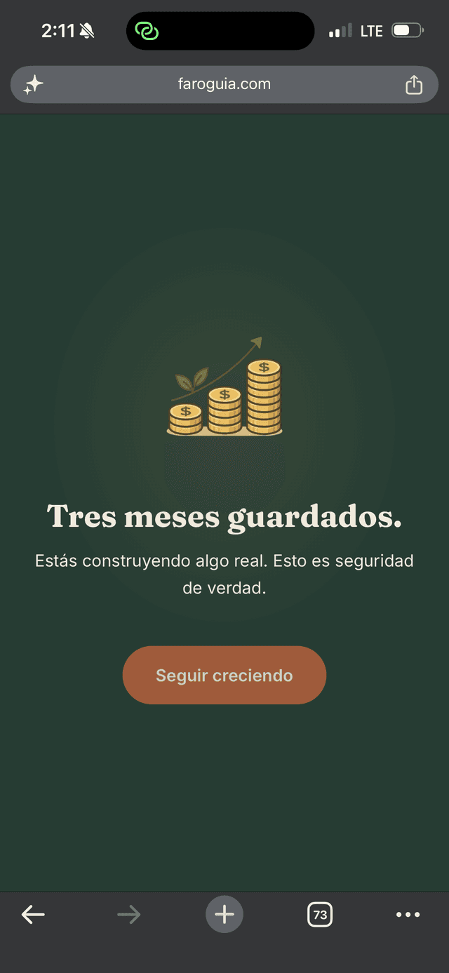 Celebración de tres meses de ahorro guardados