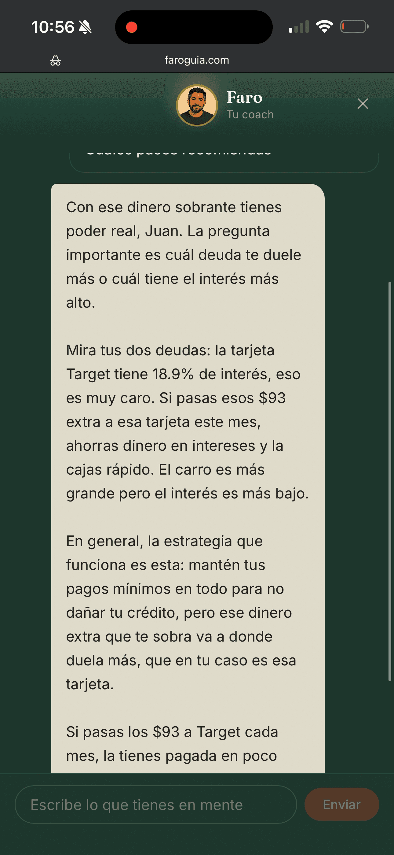 Respuesta completa de Faro