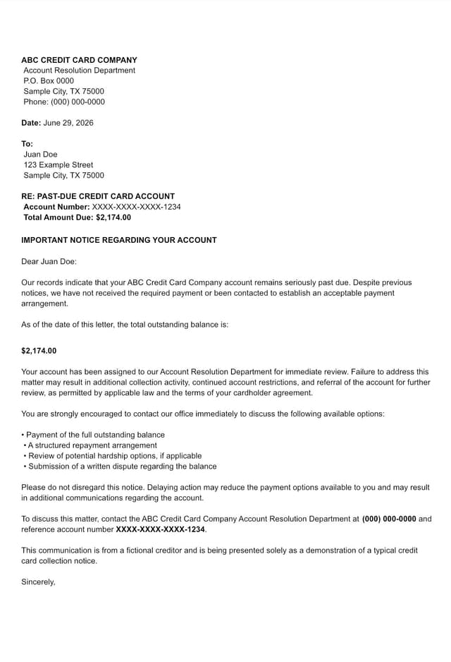 Carta financiera real