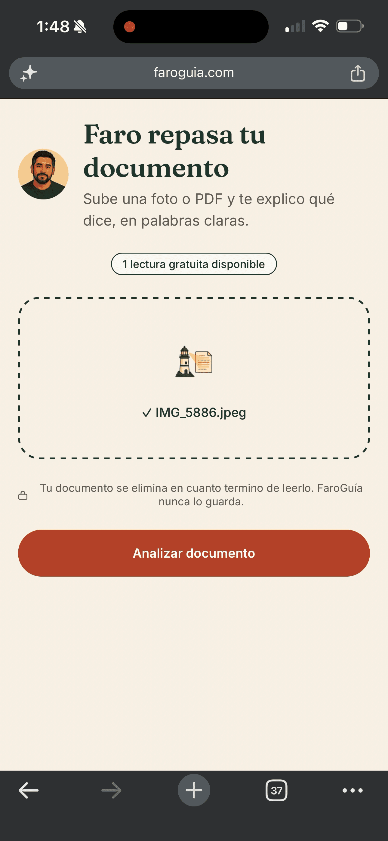 Confirmas y analizas